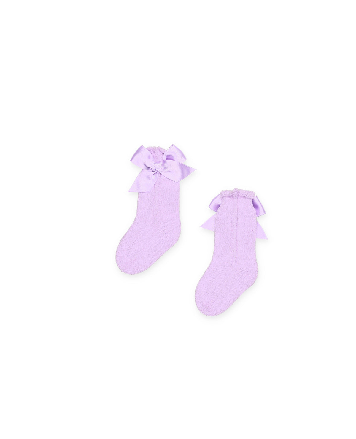 KNITTED SOCKS WITH OPENWORK DETAILS AND BOWS 
