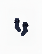 KNITTED SOCKS WITH A VELVET BOW 