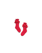 KNITTED SOCKS WITH A VELVET BOW 
