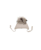 BABY CAP LIN HAIR POMPOM