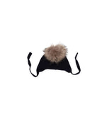 BABY CAP LIN HAIR POMPOM