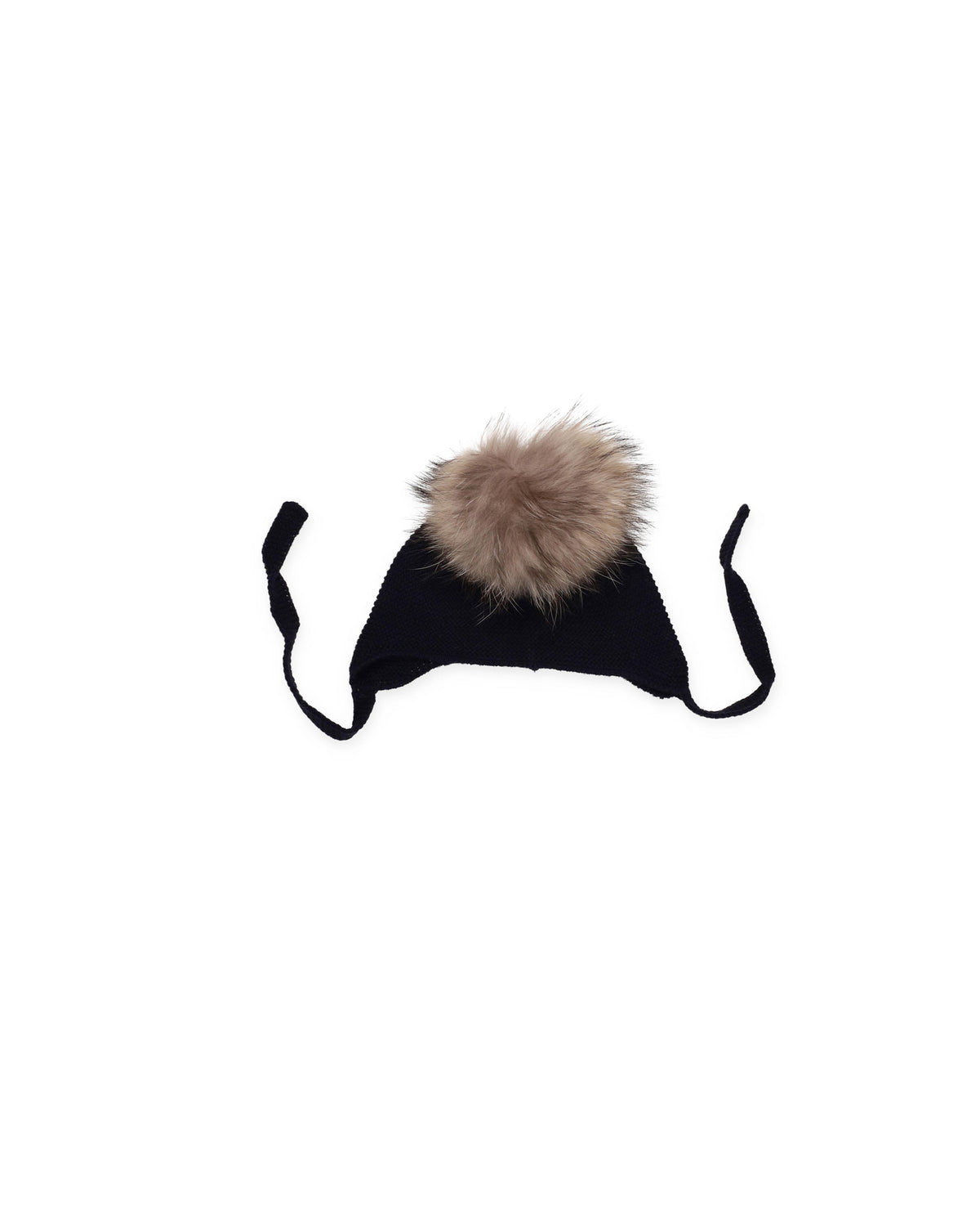 BABY CAP LIN HAIR POMPOM