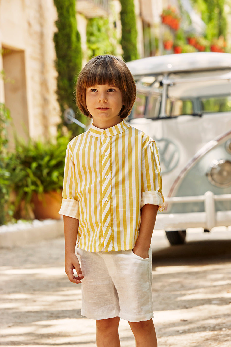 BOY'S STRIPED LONG-SLEEVE SHIRT SET