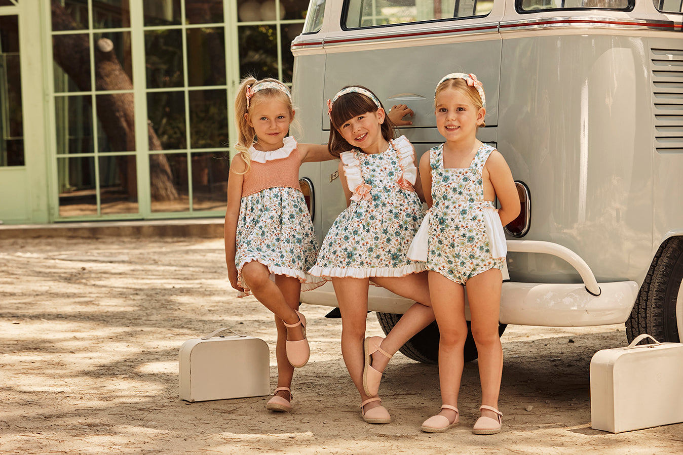 DRESS WITH KNITTED BOIDECE AND FLORAL FABRIC SKIRT 