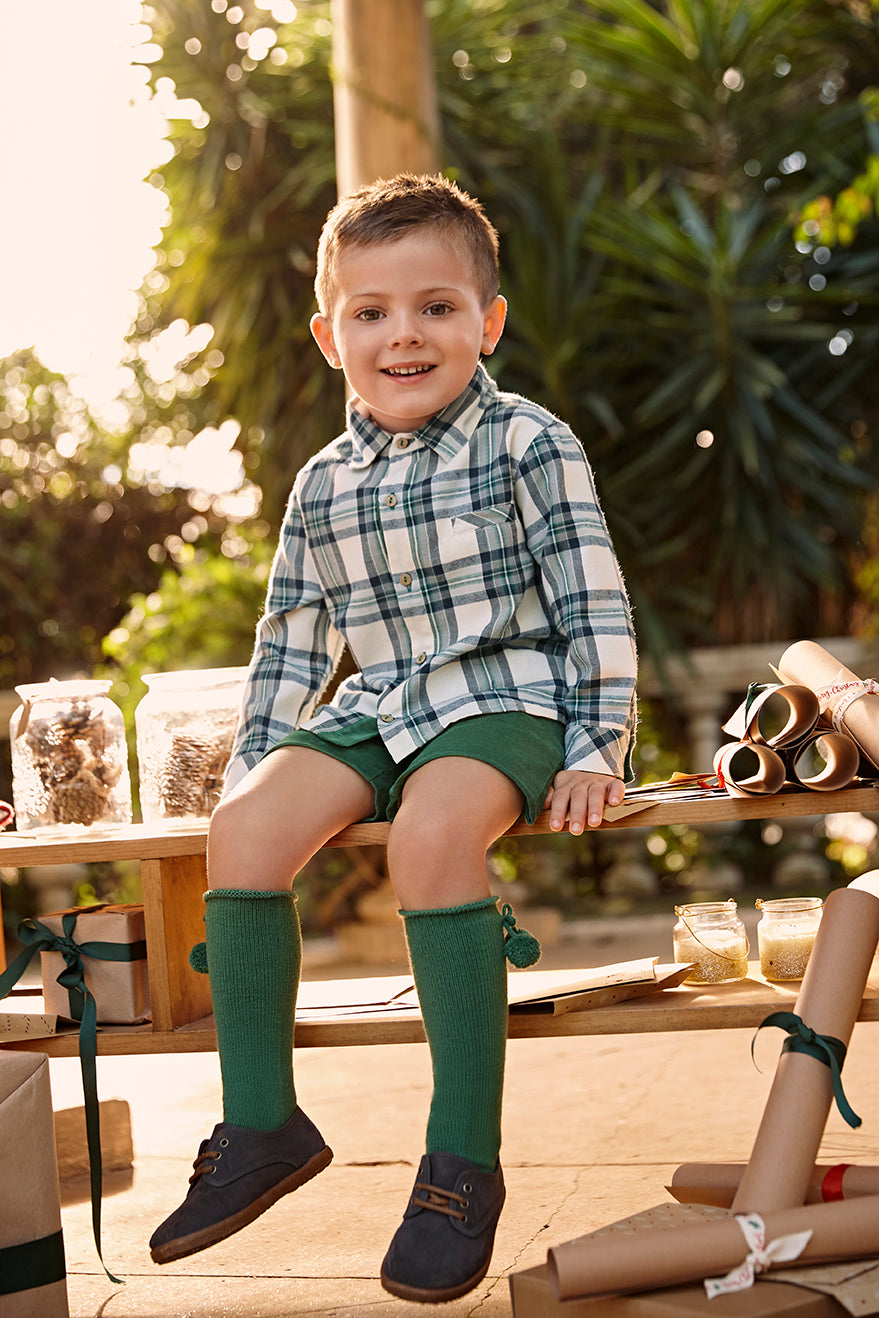 CONJUNTO NIÑO PANTALON CORTO CAMISA CUADROS