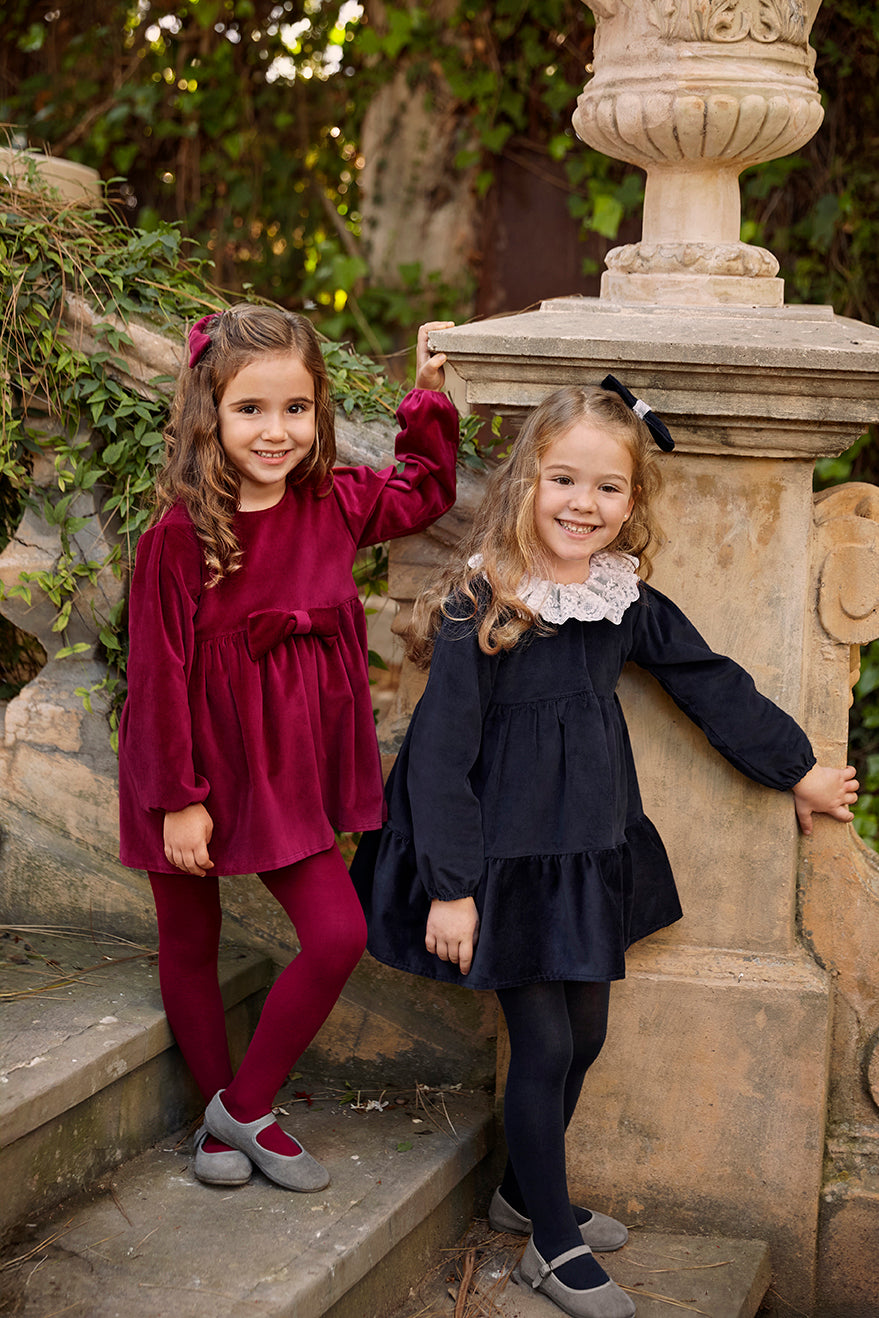 ABITO IN VELLUTO CON 2 VOLANT