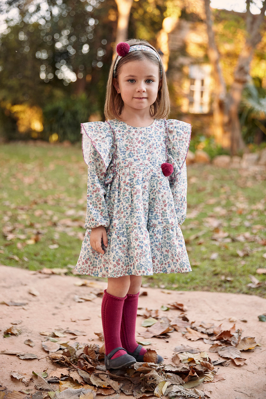 VESTIDO 2. VOL FLORES VOLANTE HOMBROS