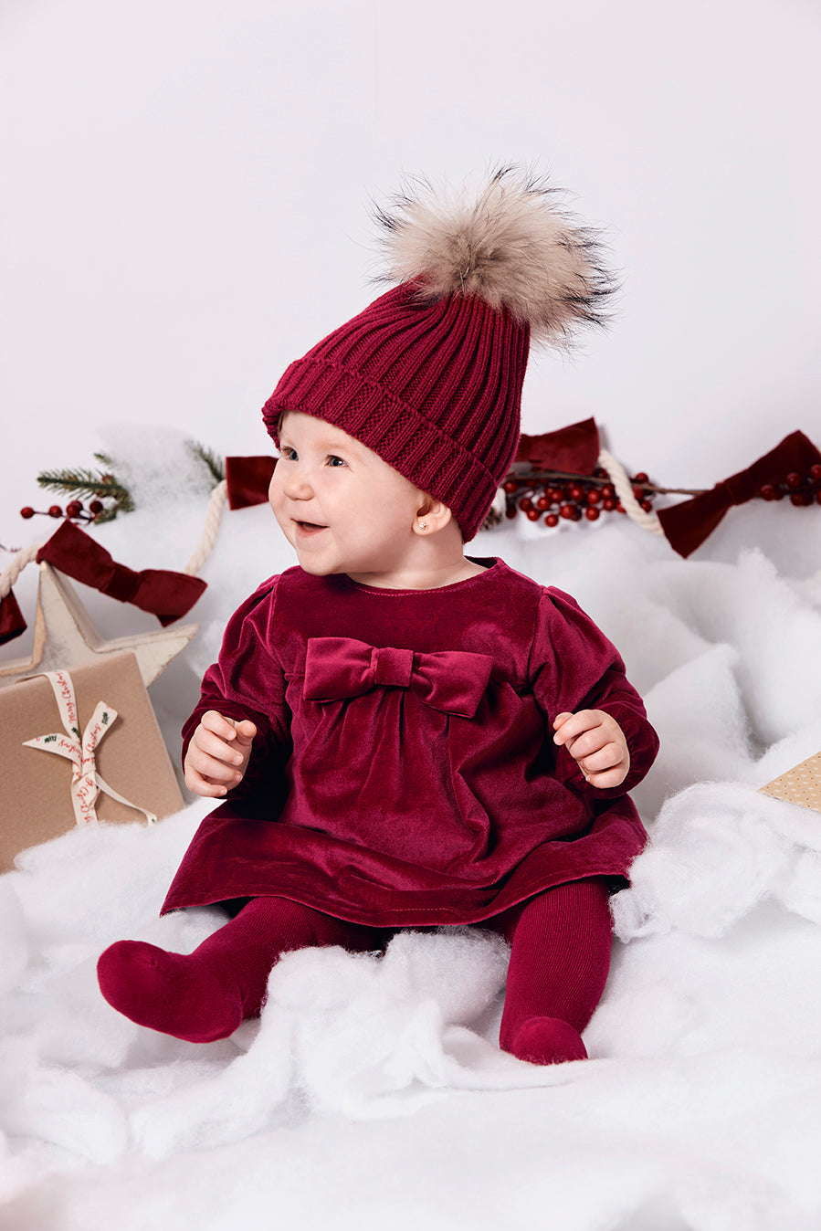 Abito con fiocco in velluto