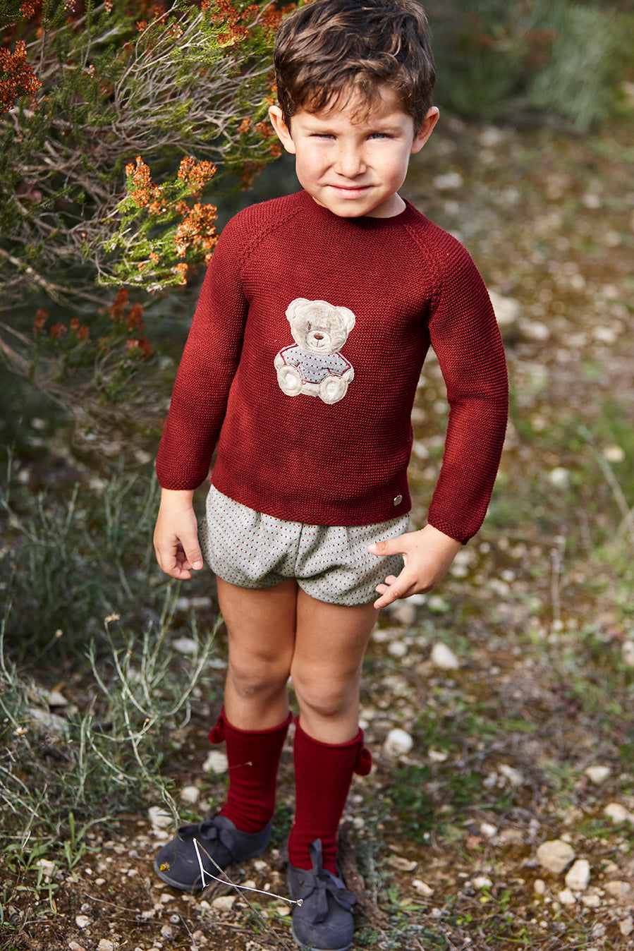 CONJUNTO PANTALON MOTAS BORDADO OSO