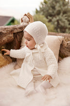 KNITTED COAT WITH GATHERED DETAILS 